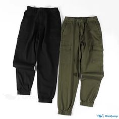 OrcaJump - Premium Autumn Multi-Pocket Loose-Fit Tapered Casual Pants with High-Density Diagonal Weave Baggy Casual Cargo Pants With Welt Pockets, Black Casual Cargo Pants With Welt Pockets, Solid Full Length Cargo Pants With Welt Pockets, Solid Cargo Pants With Pockets Ankle-length, Full Length Cargo Pants With Welt Pockets, Solid Ankle-length Cargo Pants With Pockets, Solid Full-length Work Pants With Pockets, Khaki Ankle-length Work Pants With Pockets, Casual High Waist Work Pants With Pockets