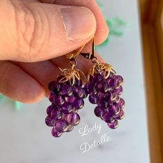 Elegant Gold Amethyst Hoop Earrings, Elegant Amethyst Dangle Hoop Earrings, Elegant Grape Colored Jewelry For Gift, Elegant Purple Round Hoop Earrings, Elegant Vine-shaped Jewelry For Gifts, Elegant Purple Pierced Hoop Earrings, Elegant Purple Amethyst Hoop Earrings, Elegant Purple Hoop Earrings As Gift, Elegant Purple Hoop Earrings For Gifts