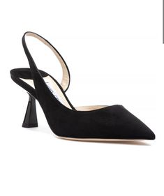 JIMMY CHOO FETTO 65 PUMP BLACK SUEDE EU39,5 US 9.5. Retail $750. New with box. Shipped with USPS Priority Mail.Signature required for delivery. How do Jimmy Choo shoes fit? See size chart on last photo.Jimmy Choo shoes fit true to size, but it is possible to size up if you prefer a roomy fit . Some site recommended size up to feel comfortable( for point toe and for Sammer ….when you wear on bare feet ). Jimmy Choo Fetto 65mm slingback pumps Sophistication and style go hand-in-hand when it comes Designer Slingback Pumps For Work, Luxury Slingback Pumps With Sculpted Heel, Designer Slingback Pumps With Removable Insole, Luxury Slingback Pumps With Heel Strap, Luxury Slingback Pumps With Heel Strap And Open Heel, Black Slingback Pumps With Branded Insole For Evening, Designer High Heel Slingback Pumps With Removable Insole, Luxury High Heel Slingback Pumps, Modern Black Slingback Pumps With 4-inch Heel