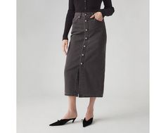 It doesn't get more timeless than our Button Midi Skirt. We gave it a mid rise, a button-up front and finished it off with the perfect midi length. A timeless midi skirt Cut with a midi silhouette Finished with a button-up front Crafted with non-stretch denim High Rise Skirt For Workwear, Fall Season, High Rise Skirt For Fall Workwear, Spring Midi Bottoms With Button Closure, Knee-length Bottoms With Buttons For Fall, Chic Midi-length Bottoms With Buttons, Knee-length Fall Bottoms With Buttons, Chic Midi Length Bottoms With Buttons, Fall Knee-length Bottoms With Buttons, Workwear Bottoms With Button Closure And Midi Length