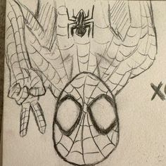 a drawing of a spider man with glasses