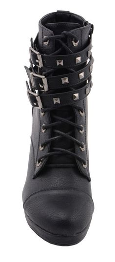 Milwaukee Performance MBL9417 Women’s Black Lace-Up Boots with Triple Strap Studded AccentsFeatures Made of Synthetic Leather Uppers Anti-Slip Bottom Platform Heel Crossover Triple Studded Buckled Straps Milwaukee Signature Hardware Lace-Up with Side Zipper Entry for Easy on and off Wear Milwaukee Leather Performance Apparel: Made for Riders, Built to Last Fall Black Lace-up Boots With Rivets, Black Lace-up Combat Boots With Rivets, Black Rivets Boots For Fall, Black Studded High Ankle Boots, Black Faux Leather Boots With Rivets, Black Riveted Boots For Fall, Black Synthetic Boots With Buckle Closure, Black Riveted Lace-up Boots For Fall, Black Lace-up Boots With Rivets For Fall