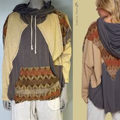 This Designer "Spiritual Boho Chic Knit Top" Is A Piece That You Need In Your Closet. Designed In A Relaxed Fit With Mixture Of Unique Fabrics Draped Cowl Neckline With Adjustable Strap Available In S,M,L 94% Rayon 6% Spandex Measurements: Small 2-6 Size. Length (Shoulder To Hem) Approx. 32". Pit To Pit Approx. 27.5" Medium 6-10 Size. Length (Shoulder To Hem) Approx. 32". Pit To Pit Approx. 28.5" Large 10-16 Size. Length (Shoulder To Hem) Approx. 32". Pit To Pit Approx. 29.5" Oversized Fit. You Bohemian Brown Tops For Layering, Bohemian Brown Top For Layering, Bohemian Fall Festival Sweater, One Size Festival Tops For Fall, One Size Bohemian Sweater, Bohemian Cotton Tops For Fall, Relaxed Fit Bohemian Top For Fall, Bohemian Relaxed Fit Tops For Fall, Bohemian Tops With Patchwork For Layering