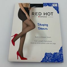 Red Hot Spanx Nwt Color - Very Black Shaping Sheers Built-In Shaper Short Full-Length Pantyhose Give An Airbrushed Look On No-Dig Comfort Waistband Shaper Targets Tummy, Hips + Thighs Premium Yarns For Flawless Legs Size 5 - Fits 5'4"-6'0" 220 - 265lb Fish Net Tights, High Waisted Tights, Shaping Tights, Striped Tights, Black Pantyhose, Opaque Tights, Black High Waist, Womens Tights, Body Shapers