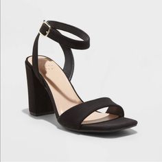 Brand New With Tags Microfiber Black Heels Wide Width, Grwm Aesthetic, Target Heels, Simple Black Heels, Wide Width Heels, Shoes Ideas, Black Pumps Heels, Snakeskin Heels, Square Toe Heels