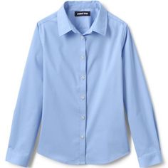 This shirt doesn’t just keep her looking neat and well-dressed through the day, it also keeps her completely covered and confident thanks to innovative No Gape® hidden-button feature that prevents gaping at the bust. The stretch fabric provides comfort that moves with her, and an easy-care finish keeps this shirt crisp after every wash. An ideal dress shirt for school days and special occasions. School Uniform Kids, Boys School Uniform, Uniform Shirts, Flannel Tops, Red And Black Plaid, Boys Long Sleeve, Sea Blue, Plaid Flannel Shirt, School Shirts