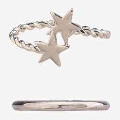 Ring Style: Stackable Rings# Pieces In Set: 5Features: Nickel FreeShape: Star, MoonMetal Color: Silver ToneBand Width: 17.5mmCare: Wipe CleanMetal: ZincRing Size: 7Country of Origin: Imported Adjustable Star-shaped Midi Rings, Ring Sets Silver, Moon Star Ring, Moon And Star Ring, Star Ring, Moon Star, Ring Style, Stackable Rings, Stars And Moon