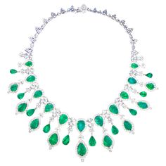 It comes with the Gemological Appraisal by GIA GG/AJP All Gemstones are Natural Emeralds = 89.00 Carats Diamonds = 34.40 Carats Clarity: E-G; Clarity: VVS-SI Metal: 18K Gold Necklace Length: 18 inches Church Outfit, Pinterest Makeup, Gold For Sale, 18k Gold Necklace, Emerald Pendant, Expensive Jewelry, White Gold Necklaces, Multi Strand Necklace, Gorgeous Jewelry