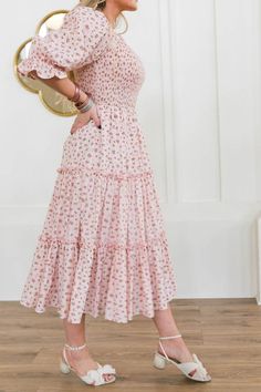 MADELINE DRESS IN PINK – Ivy City Co Being Grounded, Ivy City Co, Modest Women, Picnic Dress, City Woman, Tiered Ruffle Skirt, Flutter Dress, City Dress, Womens Floral Dress