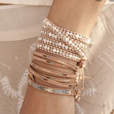 Leather And Pearl Chan Luu Wrap Bracelet. Great Shape . Chan Luu Bracelet, Wrap Armband, Beaded Wrap Bracelets, Wrap Bracelets, Beaded Wraps, Chan Luu, Diy Bracelet, Leather Wrap Bracelet, Diy Schmuck