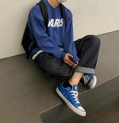 E Boy Outfits, Blue Outfit Men, Sporty Outfits Men, Trendy Boy Outfits, Aesthetic Outfits Men, Tomboy Style Outfits, Young Fashion