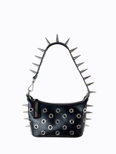 Bingo Prick - Black Rave Outfits Diy, Bingo Bag, Funky Bags, Poppy Lissiman, Gothic Bag, Accessory Inspo, Black Poppy, Studded Bag, Zip Puller