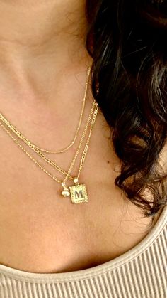 "14k Small Yellow Gold Framed Initial Necklace Charm, 14k Small Yellow Gold Framed Initial Pendant, Gold Initial Pendant, 14K Gold Pendant. Our Trendiest Pendant Great for Layers. . . . Lightweight Initial Pendant. All Letters Available in Both Sizes 20x12mm and 25x16mm. . . . * Chain: Sold Separately * Chain: Not Included * Stamp: Real 14k Gold * Never gold filled or plated * Packaged With Free Gift Box * A perfect gift for everyone. . . . Bail is included in the size of the pendant. . If you h Yellow Gold Initial Pendant Charm Necklace Stamped 14k, 14k Gold Filled Yellow Gold Charm Necklace For Anniversary, 14k Gold Figaro Chain Pendant Necklace, Fine Jewelry Gold Plated Square Pendant, Fine Jewelry Gold-plated Square Pendant, 14k Yellow Gold Rectangular Jewelry, 14k Gold-filled Yellow Gold Pendant Necklace, Luxury Personalized Gold Initial Necklace, Yellow Gold Plated Initial Pendant Jewelry