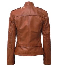 Specification: Made of 100% Real Lambskin Leather. The style for all season Internal full lined with skin-friendly soft polyester. Asymmetrical zipper with snap button and upright collar. Two exteriors and one interior pocket for carrying traveling items. Solid Tan color for a trendy appearance. Check measurements via a size chart for a better fit. Leather Moto Jacket Womens, Racer Leather Jacket, Fitted Biker Jacket, Cafe Racer Leather Jacket, Stylish Leather Jacket, Black Leather Blazer, Tan Leather Jackets, Black Leather Biker Jacket, Slim Fit Jackets