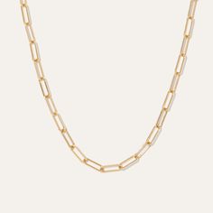 A bolder take on a 14k gold chain necklace - still perfect for everyday wear. | Quince | Women's 14k Gold Chain Link Necklace in Yellow Gold Minimalist 14k Gold Cable Chain Necklace, Timeless 14k Gold Chain Necklace With Rectangular Links, Modern Oval Link Necklace For Everyday Wear, Modern Oval Link Necklace For Everyday, Chic 14k Gold Jewelry With Paperclip Chain, Timeless Chain Necklace With Delicate Rectangular Links, 14k Gold Chain Necklace With Rectangular Cable Links, 14k Gold Cable Chain Necklace With Rectangular Links, Minimalist 14k Gold Oval Link Necklaces