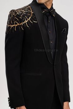 This Mens Wedding Suits item by URdesigners has 83 favorites from Etsy shoppers. Ships from India. Listed on 09 Feb, 2024 Mens Suits Embroidered, Celestial Wedding Suit, Black And Gold Suit Men, Fancy Suits For Men, Best Wedding Suits For Groom, Black And Gold Suit, Wedding Party Reception, Black Tuxedo Suit, Black Outfit Men