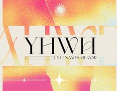 an advertisement for yhwii the name of god on a white and pink background