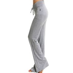 Soft cotton blend texture Heather gray color palette Drawstring waist detail Casual flared style Leisure, homewear occasions Pair with fitted tops Yoga Plus Size, Athleisure Chic, Pantalon Baggy, High Waist Sports Leggings, Trousers Women Wide Leg, Wide Leg Yoga Pants, Plus Size Yoga, Casual Pants Style, Yoga Legging