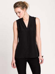 Easy Day To Night Top | NIC+ZOE | NIC+ZOE Solid Color Sleeveless Blouse For Work, Sleeveless Blouse For Work, Versatile Tank Top For Work, Chic Sleeveless Office Tops, Classic Sleeveless Blouse For Office, Classic Sleeveless Top For Night Out, Sleek Sleeveless Blouse For Work, Classic Sleeveless Office Tops, Classic Sleeveless Top For Formal Occasions