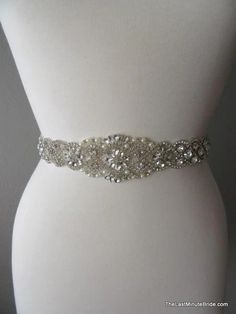 Crystal, Rhinestone & Pearl Bridal Belt Style: Miami, 33 inches - The Last Minute Bride Sash Wedding Dress, Rhinestone Wedding Dress, Belt Wedding Dress, Bridal Sash Belt, Wedding Dress Sash, Wedding Dress Belt, Custom Ribbon, Wedding Sash, Rhinestone Belt