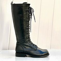 Women’s Size 8 B Msrp$398 Knee High Boots Crafted From Genuine, Soft, Waxy, Full-Grain Cowhide Leather Inside And Out Waterproof Rubber And Leather Lug Outsoles With Goodyear Welt Construction 1” Heel 15" Shaft Height Waxed Fabric Laces Inside Zipper Closure New, Never Worn But Original Box Is Not Included (Will Be Packed In A Sturdy Box For Shipping) Yes, They Still Smell Like Leather Model 70914 Fitted Leather Combat Boots For Fall, Wide Calf Knee-high Leather Combat Boots, Leather Combat Boots With Wide Calf, Knee-high, Leather Knee-high Combat Boots Wide Calf, Leather Wide Calf Knee-high Combat Boots, Leather Wide Calf Knee-high Lace-up Boots, Fitted Knee-high Leather Moto Boots, Knee-high Leather Moto Boots, Fitted Knee-high Leather Combat Boots