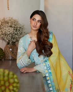 Brand: Faiza SaqlainProduct Code: Liliana-GalinaCollection: Liliana by Faiza Saqlain Unstitched Luxury Lawn CollectionFabric: Lawn DESCRIPTION: Immortalizing feminine grace, Galina radiates an effortlessly sophisticated aura. Crafted on sumptuously soft lawn, the ice blue shirt brims with an abundant scatter of floral motifs. This number comes with a Cambric lawn bottom that can be accentuated with an embroidered border, provided with the set. Paired with a resplendent, digitally printed silk dupatta, this outfit injects your wardrobe with the perfect pastel refresh. DESIGN DETAILS: Embroidered Front (Lawn) 1 Piece Embroidered Front + Back Hem Border 1 (Lawn) 2 Meters Embroidered Front + Back Hem Border 2 (Organza) 2 Meters Embroidered Front Left + Right Side Panel (Lawn) 1 Pair Embroidere Luxury Floral Print Lawn Suit For Women, Luxury Floral Print Lawn Suit, Luxury Blue Lawn Suit With Digital Print, Luxury Designer Floral Print Unstitched Suit, Luxury Digital Print Organza Sets, Luxury Silk Lawn Suit With Printed Motifs, Luxury Organza Lawn Suit For Women, Luxury Unstitched Cambric Sets, Luxury Silk Lawn Suit For Women