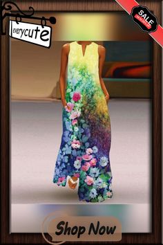 New Print Summer Dress Casual Sexy Dresses Women Butterfly Flower Party V-neck Sleeveless Long 5xl Maxi Dress V-neck Sleeveless Dress With Floral Print For Beach Season, Sleeveless V-neck Floral Dress For Beach Season, Multicolor Floral Print Sleeveless V-neck Dress, Summer Dress Casual, Printed Long Dress, Print Summer Dress, Printed Summer Dresses, Flower Party, Printed Long Dresses