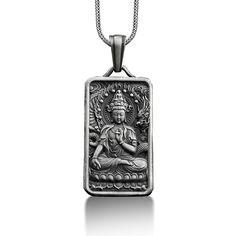 Buddha 925 Silver Engraved Necklace, Sterling Silver Buddha Jewelry, Buddha Art, Personalized Necklace, Spiritual Necklace, Memorial Gift These 925K Sterling Silver Buddha Spiritual Necklace photos are taken with original and every item has handmade engraving details.  It's very elegant and classy for everyday use and gives stylish look to your outfits. Also, can be preferred as a gift for friends and family for an eternal memorial. Dream collection has many meanings behind its background; we pr Amulet Pendant Necklace For Commemoration, Spiritual 925 Stamped Medallion Necklaces, Spiritual Medallion Necklaces Stamped 925, Spiritual Medallion Necklace Stamped 925, Spiritual 925 Stamped Jewelry For Memorials, Symbolic Sterling Silver Necklaces For Commemoration, Spiritual Silver Etched Jewelry, Sterling Silver Etched Amulet Necklace, White Gold Engraved Spiritual Necklaces