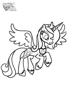 an image of a pony with wings on it's head and eyes, outlined in black and white