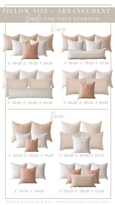 the pillow sizes and arrangement guide for your bed