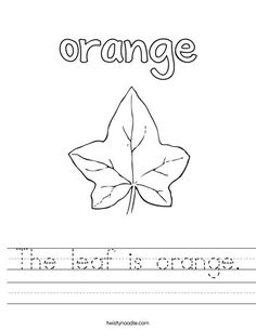 the leaf is orange worksheet