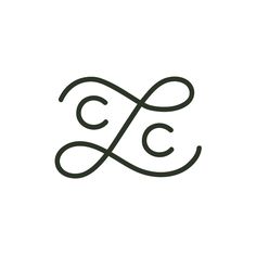 the letter c is made up of two lines and has an elegant, stylized design