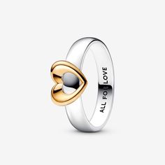 Radiant Two-tone Sliding Heart Ring | Two-tone | Pandora US All For Love, Mens Grooming Kit, Princess Tiara, Power Of Love, Rings Jewelry Fashion, Crown Ring, The Power Of Love, Follow Your Heart, Diy Schmuck