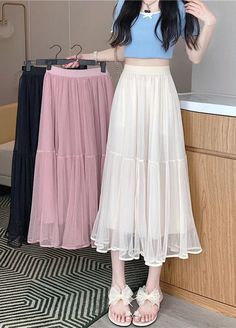 Step out in style with our Chic High Waist Mesh Tulle Pleated Skirts! Featuring a flattering high waist and elegant pleats, these skirts add a touch of sophistication to any outfit. Perfect for both casual outings and special occasions, they offer a flowy silhouette that moves beautifully. Pair with Glam Life, Ankle Length Skirt, Easy Handmade, Feminine Chic, Christmas Handmade, Just Style, Girls Handmade, Pleated Skirts, Home Decor Handmade