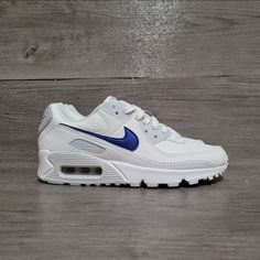 Brand New.. Nike Air Max 90 Womens Size 5 Summit White/Hyper Blue Dx0115-100 Casual Blue Nike Air Max Lace-up, Nike Air Max 90 Blue, Nike Shocks, Nike Air Max Fusion, Nike Air Max Black, Nike Shoes Blue, Air Max 90s, Nike Air Max White, Nike Air Max Excee