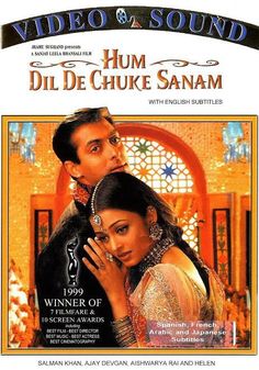 the poster for hum de chuke sanam with an image of a man and woman