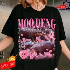 Moo Deng Shirt, I Love Moo Deng Shirt, Funny Baby Hippo Shirt, Moo Deng Bootleg Rap Tee,Hippo Lover T-Shirt, Moo Deng I Love You I Heart You Celebrate your love for the adorable with the "Moo Deng" Shirt! This funny baby hippo tee is perfect for hippo lovers, featuring a playful "I Love Moo Deng" design with a cool bootleg rap style twist. Whether you're showing off your love for hippos or rocking a unique and quirky fashion statement, this shirt is a fun way to express your personality. Perfect Silly Shirts, The Moo, Silly Shirt, Rap Shirt, Goofy Ahh, Quirky Fashion, Weird Shirts, Rap Tee, Random Art