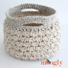 a crocheted basket is shown with the words moroccan basket free crochet pattern