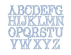 the upper and lower letters are drawn in blue ink