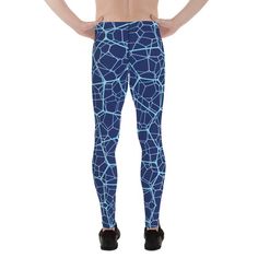 Our handmade printed leggings for men are made from a high performance fabric blend (82% Polyester + 18% Spandex) that offers the perfect combination of performance and comfort.The fabric blend is moisture wicking, fully breathable and quick drying. It has an exceptionally soft handle, stretches and recovers both on the cross and lengthwise grains allowing the garment to hug and move with your body. Offering the right level of compression and no restriction on movement.The fitted design and fron Mens Yoga Pants, Geometric Design Pattern, Leggings For Men, Mens Yoga, Yoga Pants Men, Mens Workout, Casual Beach Wear, Mens Leggings, Geometric Pattern Design