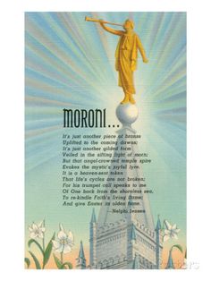 an advertisement for moroni with a statue holding a baseball bat and standing on top of a ball