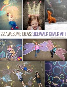 chalk art for kids to draw and paint on the sidewalk with their own hand drawn pictures