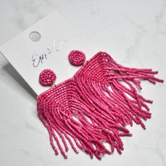 Tri Beaded Fringe Summer Party Beaded Fringe Earrings, Party Fringe Beaded Earrings With Round Beads, Party Beaded Earrings With Fringe And Round Beads, Beaded Fringe Earrings With Round Beads For Party, Beaded Tassel Earrings With Round Beads For Parties, Beaded Fringe Earrings For Party, Beaded Fringe Chandelier Earrings For Party, Party Tassel Earrings With Fringe And Round Beads, Party Beaded Fringe Earrings