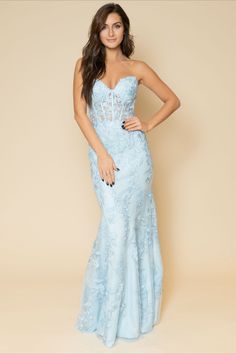 Sherri Hill 54227, Corset Lace Dress, Sheri Hill, Sherri Hill Dress, Light Blue Prom Dress, Sherri Hill Prom, Exquisite Gowns, Sherri Hill Prom Dresses, Prom Dresses 2019