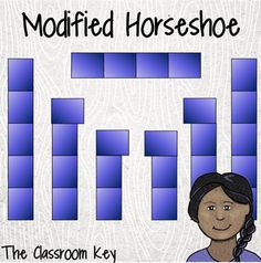 Modified Horseshoe  Pros – Everyone faces toward the front, a little easier to get to all the kids than with the traditional horseshoe  Cons – Takes up a lot of space, hard to share materials Classroom Seating Plan, Classroom Desk Arrangement, Classroom Floor Plan, Small Classroom, Desk Arrangement, Desk Arrangements, Classroom Arrangement