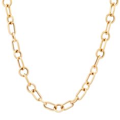 Oval & Round Mixed Link Chain Luxury Oval Tarnish Resistant Chain Necklace, Luxury Oval Link Brass Chain Necklace, Yellow Gold Cable Chain Link Necklace, 14k Gold Oval Link Cable Chain Necklace, Yellow Gold Oval Link Rolo Chain Necklace, Yellow Gold Necklace With Oval Link Rolo Chain, 14k Gold Chain Necklace With Rectangular Cable Links, 14k Gold Cable Chain Necklace With Rectangular Links, Everyday Cable Chain Necklace With Oval Pendant