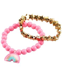 Layer On These Stretchy Bracelets Made With Pretty Beads And Charms, Perfect For Her Style! Toddler Girl Accessories, Bracelets Pink, Bracelet Stand, Teen Jewelry, Rainbow Necklace, Pretty Beads, Girl Jewelry, Stretchy Bracelets, Toddler Boy Outfits