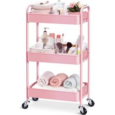 PRICES MAY VARY. For Long-Term Use: The Toolf 3-Tier Metal Rolling Utility Cart boasts a sturdy powder-coated steel frame and shelves that are strong, resilient, and built to last. This heavy-duty cart makes the perfect organizer for baby items, art supplies, toiletries, kitchen supplies, and more. Take it With You: Curved handles on top and four rolling casters make it easy to move around. While the two caster wheels can be locked in place for secure use when it's stationary. Lips around the ed Dorm Bathroom, Mobile Shelving, Organization Cart, Rolling Utility Cart, Rolling Storage Cart, Storage Trolley, Utility Storage, Art Cart, Rolling Storage