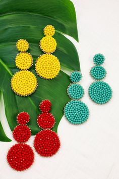 These vibrant beaded earrings are so much fun! They are going to look so good for spring and summer! They are sure to give any outfit a fun pop of color! Trendy Beach Earrings With Colorful Beads, Trendy Multicolor Beaded Earrings For Summer, Trendy Spring Beaded Drop Earrings, Spring Party Earrings With Round Beads, Colorful Beaded Drop Earrings For Summer, Trendy Beach Earrings With Dangling Beads, Multicolor Fun Earrings For Vacation, Trendy Dangling Beads Earrings For Beach, Trendy Colorful Beaded Earrings For Beach