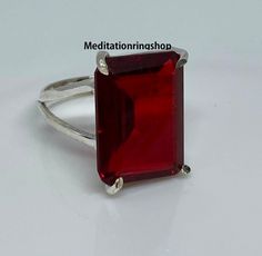 Natural Red Garnet Gemstone Band Ring//925 Sterling Silver Band Ring//Handmade Ring//Statement Ring//Gift-Her//Free-Shipping NATURAL RED GARNET GEMSTONE BAND RING 925 STERLING SILVER RING HANDMADE RING STATEMENT RING MEDITATION RING WOMEN RING GIFT-HER FREE SHIPPING THANKS Red Ruby Ring With Rectangular Stone For Gift, Rectangular Red Ruby Ring Gift, Gift Ruby Ring With Rectangular Stone, Spiritual Ruby Rings In Red, Spiritual Red Ruby Ring As Gift, Spiritual Red Ruby Rings, Spiritual Red Ruby Ring In Sterling Silver, Meditation Ring, Meditation Rings